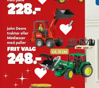 Fætter BR John Deere traktor eller Minilæsser med paller tilbud