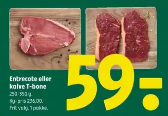 Coop 365 Entrecote eller kalve T-bone tilbud