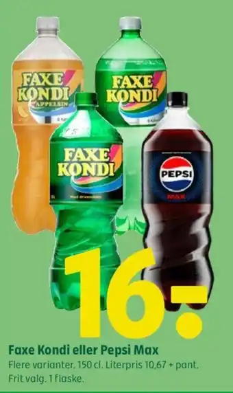 Coop 365 Faxe Kondi eller Pepsi Max tilbud