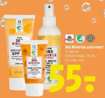 Coop 365 365 Minirisk solcreme* tilbud