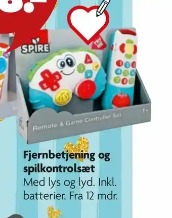 Fjernbetjening og spilkontrolsæt