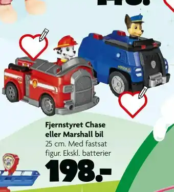 Fætter BR Fjernstyret Chase eller Marshall bil tilbud