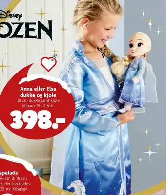 Anna eller Elsa dukke og kjole