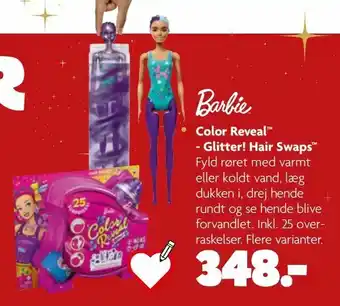 Fætter BR Color Reveal™ - Glitter! Hair Swaps™ tilbud