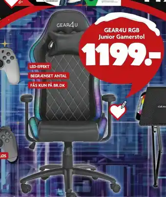Fætter BR GEAR4U RGB Junior Gamerstol tilbud