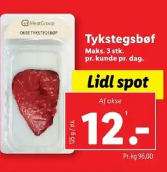 Lidl Tykstegsbøf tilbud