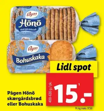 Lidl Pågen Hönö skærgårdsbrød eller Bohuskaka tilbud