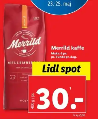 Lidl Merrild kaffe tilbud