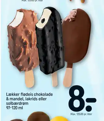 Rema 1000 Lækker flødeis chokolade & mandel, lakrids eller solbærdrøm tilbud