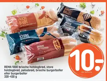 REMA 1000 REMA 1000 brioche hotdogbrød, store hotdogbrød, pølsebrød, brioche burgerboller eller burgerboller tilbud