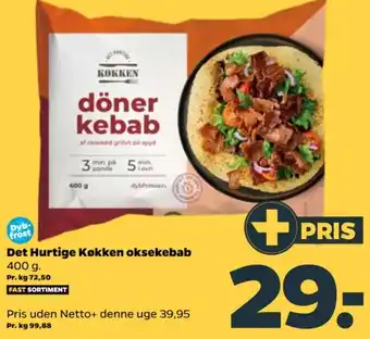 Netto Det Hurtige Køkken oksekebab tilbud