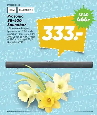 Bilka Prosonic SB-600 Soundbar tilbud