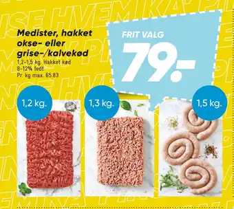 Bilka Medister, hakket okse- eller grise-/kalvekød tilbud