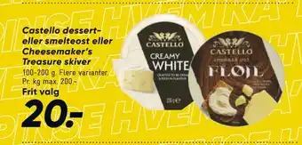 Bilka Castello dessert- eller smelteost eller Cheesemaker’s Treasure skiver tilbud