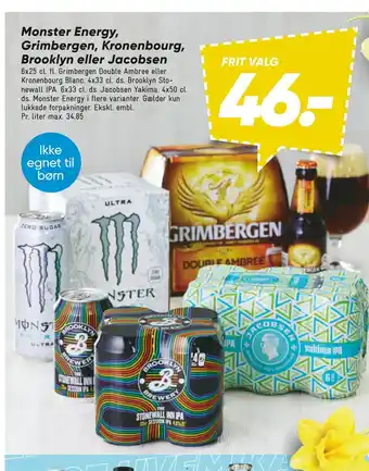 Bilka Monster Energy, Grimbergen, Kronenbourg, Brooklyn eller Jacobsen tilbud