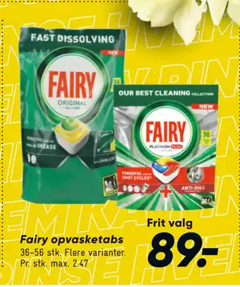 Bilka Fairy opvasketabs tilbud