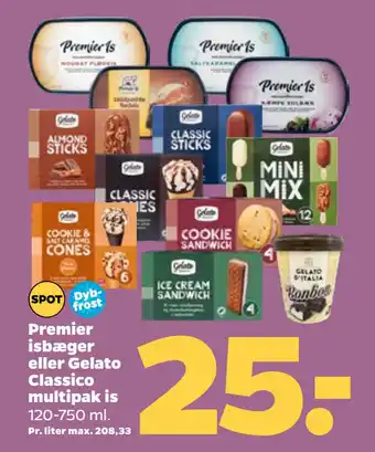 Netto Premier isbæger eller Gelato Classico multipak is tilbud