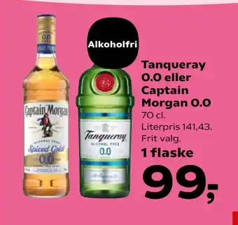 SuperBrugsen Tanqueray 0.0 eller Captain Morgan 0.0 tilbud