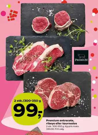 Kvickly Premium entrecote, ribeye eller tournedos tilbud