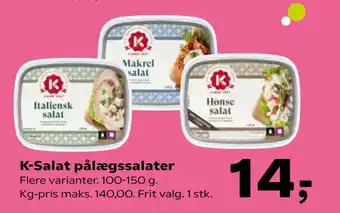 Kvickly K-Salat pålægssalater tilbud