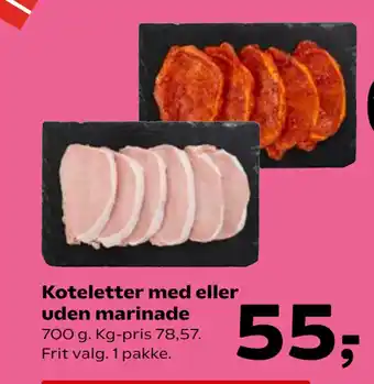 Kvickly Koteletter med eller uden marinade tilbud