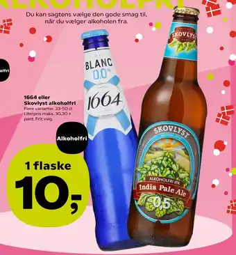 Kvickly 1664 eller Skovlyst alkoholfri tilbud