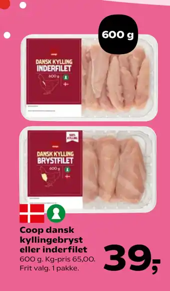 Kvickly Coop dansk kyllingebryst eller inderfilet tilbud