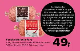 Kvickly Fersk salsiccia fars tilbud