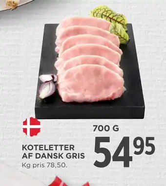 MENY KOTELETTER AF DANSK GRIS tilbud