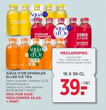 MENY AQUA D’OR SPARKLES ELLER ICE TEA tilbud