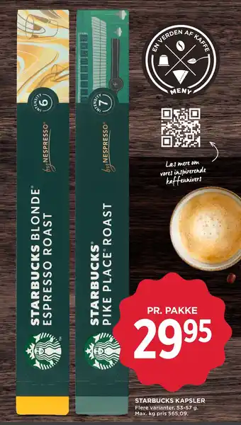 MENY STARBUCKS KAPSLER tilbud