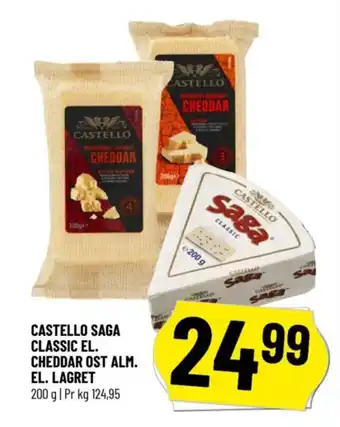 Løvbjerg CASTELLO SAGA CLASSIC EL. CHEDDAR OST ALM. EL. LAGRET tilbud