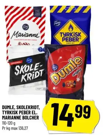 Løvbjerg DUMLE, SKOLEKRIDT, TYRKISK PEBER EL. MARIANNE BOLCHER tilbud