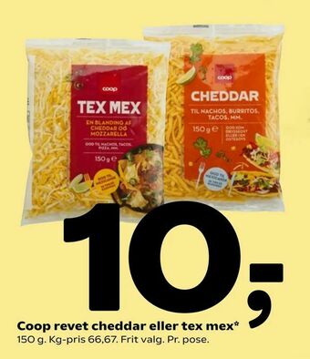 Coop 365 Coop revet cheddar eller tex mex tilbud