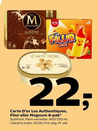 Coop 365 Carte D'or Les Authentiques, Filur eller Magnum 4-pak tilbud