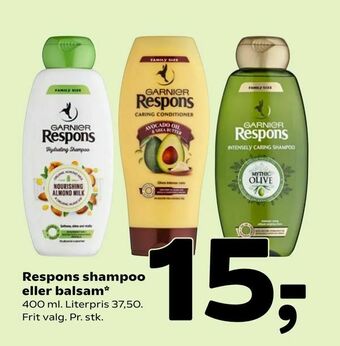 Coop 365 Respons shampoo eller balsam tilbud