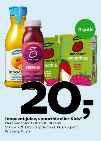Coop 365 Innocent juice, smoothie eller Kids tilbud