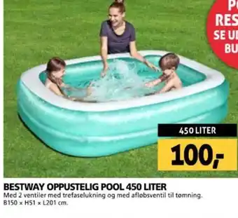 XL-BYG BESTWAY OPPUSTELIG POOL 450 LITER tilbud