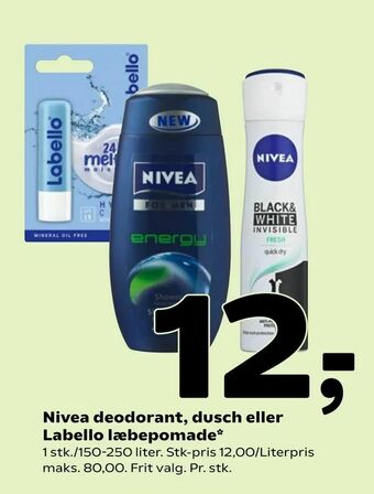 Coop 365 Nivea deodorant, dusch eller Labello læbepomade tilbud