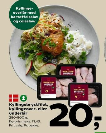 Coop 365 Kyllingebrystfilet, kyllingeover- eller underlår tilbud