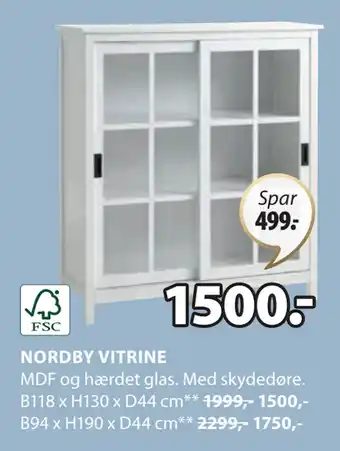 JYSK NORDBY VITRINE tilbud