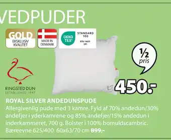 JYSK ROYAL SILVER ANDEDUNSPUDE tilbud