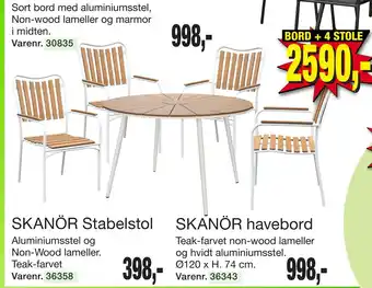 Harald Nyborg BORD + 4 STOLE tilbud