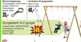 Harald Nyborg Gyngestativ til 2 gynger tilbud