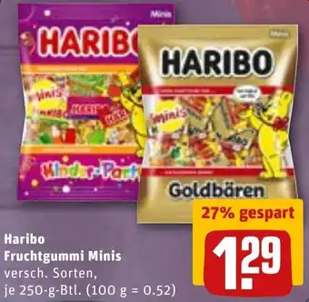 REWE DE Haribo Fruchtgummi Minis 250g tilbud