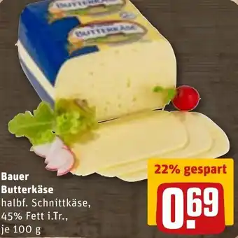 REWE DE Bauer Butterkäse 100g tilbud