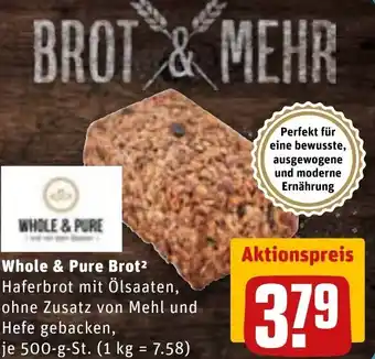 REWE DE Whole & Pure Brot 500g tilbud