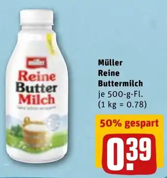 REWE DE Müller Reine Buttermilch 500g tilbud