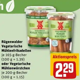 REWE DE Rügenwalder Vegetarische Mühlenfrikadellen Oder Vegetarische Mühlenwürstchen tilbud