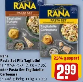 REWE DE Rana Pasta Set Pilz Tagliolini Oder Pasta Set Tagliatelle Carbonara tilbud